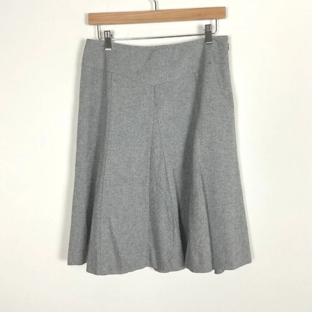 2/$30 Talbots Petites‎ Gray A-Line Midi Skirt Size 8